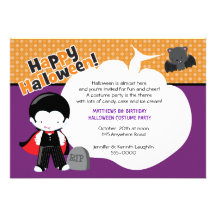 Dracula-und Schläger-Halloween-Geburtstag Individuelle Einladungen