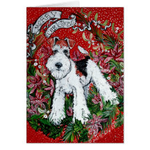 Draht-Foxterrier-Weihnachten Karte