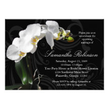 Drastisches Schwarzes mit Orchideen-Brautparty-Ein