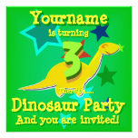 Drehen von 3 Geburtstags-Dinosaurier-Party Einladu