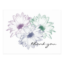 Drei Gänseblümchen - danke Postkarte