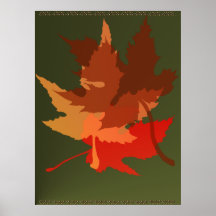 Drei Herbst-Blätter-Druck Posterdrucke