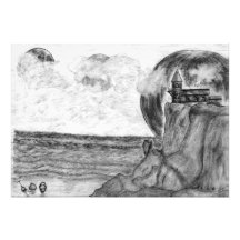 Drei Monde ein Tag am Strand, Bleistift-Zeichnen Kunst Fotos