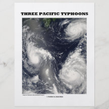 Drei pazifische Taifune (Satellitenbild) Flyerdesign