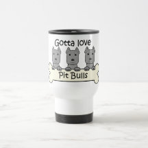 Drei Pitbulls Kaffeehaferl