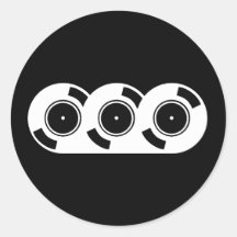 Drei Platten Stickers