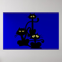 Drei schwarze Katzen-Plakat