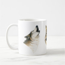 Drei Wolf-Becher Kaffee Tasse
