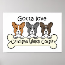 Drei Wolljacken-WaliserCorgis Plakate