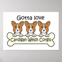 Drei Wolljacken-WaliserCorgis Posterdruck