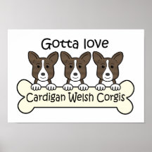 Drei Wolljacken-WaliserCorgis Posterdrucke