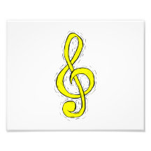 Dreifacher Clef-Grafikdesign-Gelb Kunstfotos