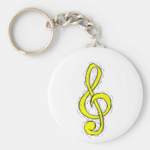 Dreifacher Clef-Grafikdesign-Gelb Schlüsselband
