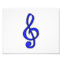 Dreifacher Clef-Grafikdesign-mittleres Blau Kunst Photo