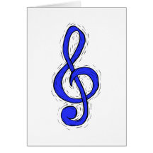 Dreifacher Clef-Grafikdesign-mittleres Blau Karte