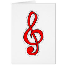 Dreifacher Clef-Grafikdesign-Rot Karte