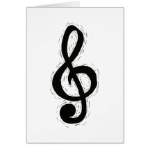 Dreifacher Clef-Grafikdesign-Schwarzes Karten