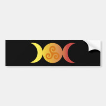 dreifaches Mond einer triskell schwarzes bground Auto Sticker