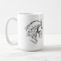Dressage-Pferdekopf-Becher-Weiß Tassen