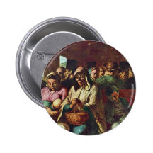 Dritt-Klassefach durch Daumier Honoré Anstecknadelbutton
