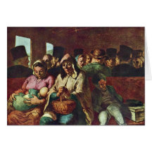 Dritt-Klassefach durch Daumier Honoré Grußkarte
