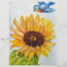Drossel des Glückes mit Sonnenblume Flyer
