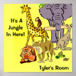 Dschungel, Zoo-Tiere Poster