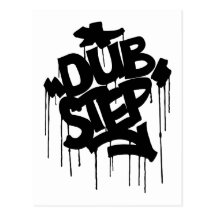 Dubstep FatCap Schwarzes Postkarten