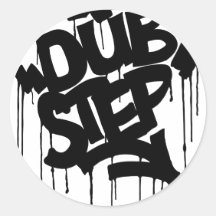 Dubstep FatCap Schwarzes Runder Aufkleber