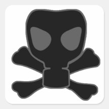 Dubstep Gasmaske-Schädel mit gekreuzten Knochen Sticker