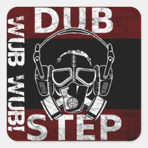 Dubstep Gasmaske u. Kopfhörer KUNDENGERECHT Aufkleber