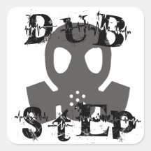 Dubstep graue Gasmaske Sticker