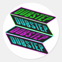 DUBSTEP Neon Runder Sticker