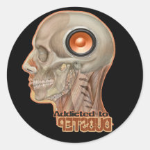 Dubstep Woofergehirn Runde Sticker