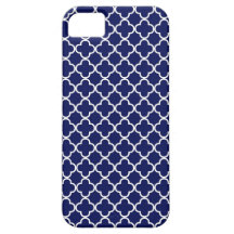 Dunkelblaues Quatrefoil Muster Schutzhülle Fürs iPhone 5