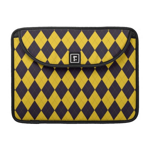 Dunkle lila und gelbe Rauten-Rickshaw-Klappen-Hüls Sleeves Für MacBook Pro