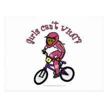 Dunkle rosa Mädchen BMX Postkarten