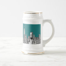 Dunkler Türkis NYC Teetasse
