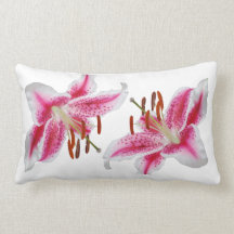 Dunkles rosa Stargazer-Lilielumbar-Kissen