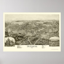 Dunmore, panoramische Karte PAs - 1892 Plakat