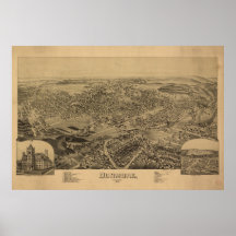 Dunmore Pennsylvania 1892 antike panoramische Kart Plakat