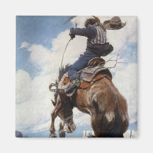 Durch NC Wyeth sich sträuben, Vintages Cowboy-Rode Magnete