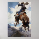 Durch NC Wyeth sich sträuben, Vintages Cowboy-Rode Poster