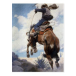 Durch NC Wyeth sich sträuben, Vintages Cowboy-Rode Postkarte