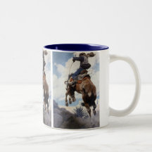 Durch NC Wyeth sich sträuben, Vintages Cowboy-Rode Teetasse