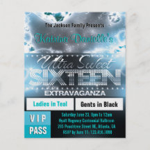 Durchlauf Diamant-Glühen-16. Geburtstag VIP [aquam Personalisierte Flyer