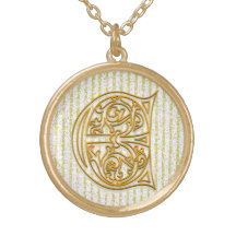 E-Anfangsmonogramm-"Goldpin-Streifen-" Halskette