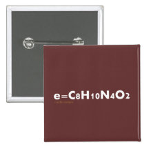 e=caffeine Knopf Anstecknadelbutton