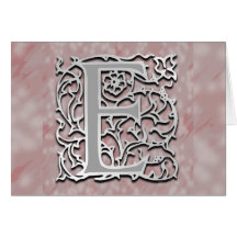 E Monogram "Silver Stone" Note Card Greeting Card