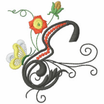 E-Monogramblumenschmetterlingsstickerei-Damenpolo